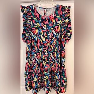 Colorful Abstract Print Women's Dress